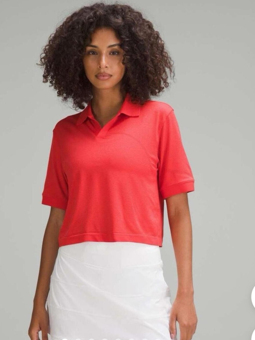 lululemon athletica Red Short-Sleeve Polo Tee